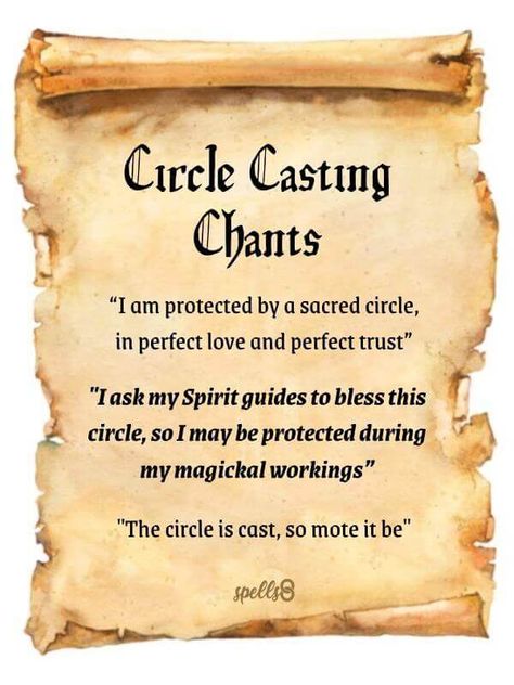 How To Make A Protection Circle, Circle Of Protection Spell, Circle Casting Simple, How To Cast A Circle Of Protection, Simple Circle Casting, Protection Chants Witchcraft, Casting Circle Witchcraft, Casting A Circle How To, How To Cast A Circle