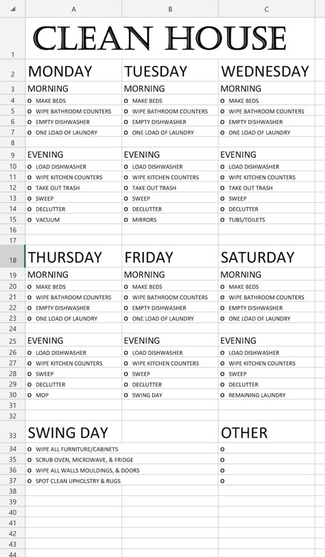 Clean House Checklist, 1000 Lifehacks, House Checklist, Deep Cleaning Checklist, Clean House Schedule, Checklist Printable, Easy Cleaning Hacks, House Cleaning Checklist, Cleaning List