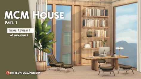 Pierisim Cc, Sims 4 Office, Sims4 Furniture, Sims 5, Mcm House, Casas The Sims 4, Sims4 Clothes, Sims 4 Cc Packs, Sims 4 Cc Furniture