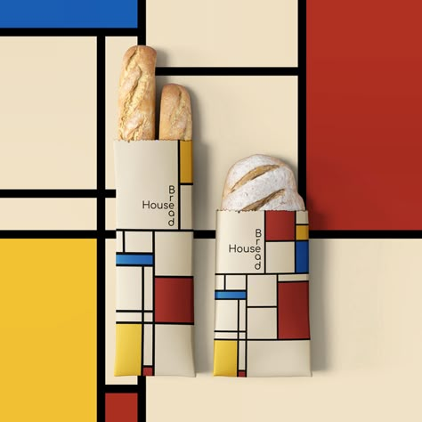 House bread on Packaging of the World - Creative Package Design Gallery Bbq Packaging, Perfume Bottle Packaging, Pencil Packaging, Mondrian Art, Theo Van Doesburg, Meal Box, Bread Bakery, Illustrator Design Tutorial, Graphic Design Blog