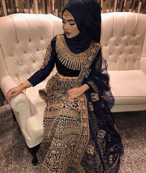 #lehenga #hijab #modest #covered #india #pakistani Lehenga Hijab, Hijab With Lehenga, Indi Clothes, Bridal Aesthetic, Pakistani Wear, How To Wear Hijab, Asian Dresses, Shadi Dresses, Bridal Hijab