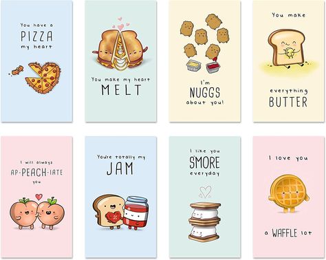 Cute Cards For Friends, Funny Valentines Cards For Friends, Lunch Box Cards, Notes For Friends, Valentine Notes, Punny Valentines, Punny Cards, Funny Valentines Cards, Wedding Card Frames