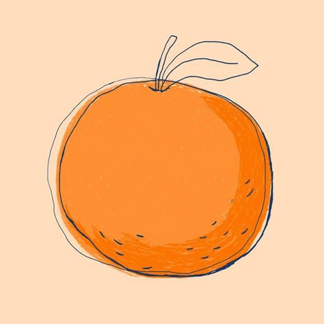 Fruit doodle orange logo hand drawn Free... | Free Vector #Freepik #freevector #food #abstract #design #hand-drawn Drawing Of An Orange, Cute Orange Drawing, Orange Fruit Drawing, Tangerine Drawing, Orange Doodles, Orange Doodle, Orange Drawing, Food Abstract, Orange Tattoo