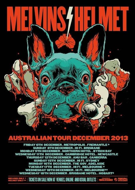 Melvis & Helmet band poster - Australian Tour Concert Poster Art, Heavy Metal Art, Gig Poster, Music Poster Design, Rock And Roll Bands, Anime Tees, Musical Art, Punk Music, Collage Poster