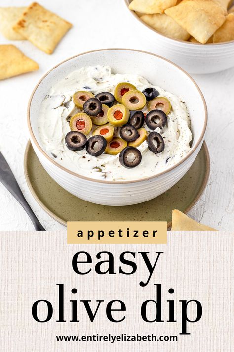 4 Ingredient Olive Dip, Olive Dipping Sauce For Bread, Olive Dip Recipe Appetizers, Easy Olive Dip, Olive Cream Cheese Dip, Creamy Olive Dip, Olive Dip Cream Cheese, Olive Appetizers, Black Olive Dip