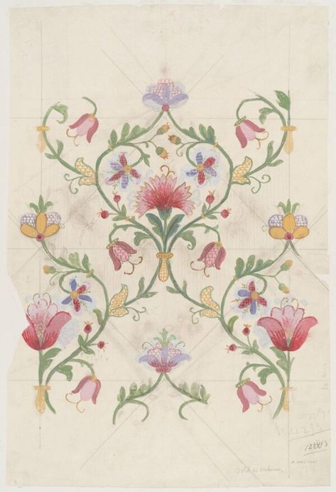 Surface Pattern Design Inspiration, Ornament Drawing, Floral Textile, Watercolor Flowers Tutorial, Pattern Design Inspiration, Textile Prints Design, Paper Background Texture, Turkish Art, Hand Embroidery Design Patterns