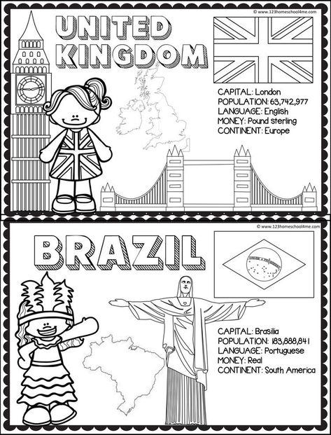 Around The World Theme, Geography For Kids, Continents And Oceans, Country Studies, Teaching Geography, Countries And Flags, Social Studies Worksheets, Kids Around The World, Kids English