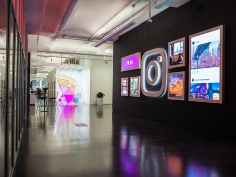 Inside Instagram's New NYC HQ | Built In NYC Office Nyc, Kickstarter Design, Nyc Instagram, Instagram New York, New York Office, Photo Sharing App, Interactive Walls, City Office, Fine Photography