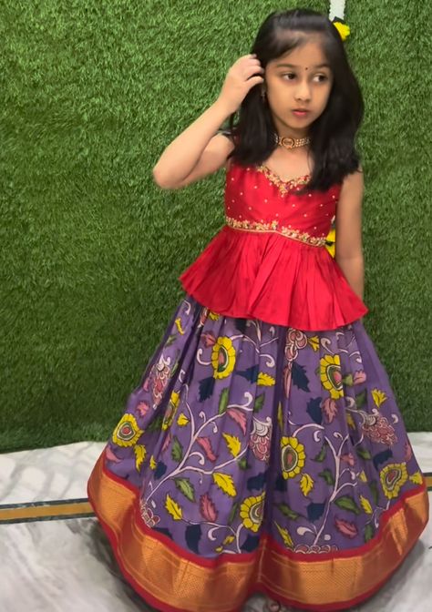 Baby Langa Blouse Designs, Kids Langa Voni, Langa Jacket For Kids Pattu, Baby Pattu Pavadai Designs, Pattu Frocks For Kids, Pattu Lehenga For Kids, Pattu Pavadai Kids, Pattu Lehenga, Langa Blouse