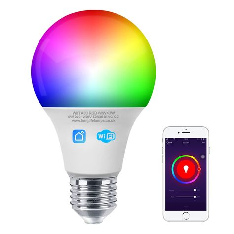 9w E27 LED Smart WiFi Light Bulb Colour Changing Mood Lamp Phone App Controlled for Alexa, Google, No Hub Required : Amazon.co.uk: Lighting Lamp Phone, Mood Lamp, Mood Lamps, Smart Bulb, Smart Bulbs, Alexa Echo, Smart Light Bulbs, Colour Changing, Smart Life