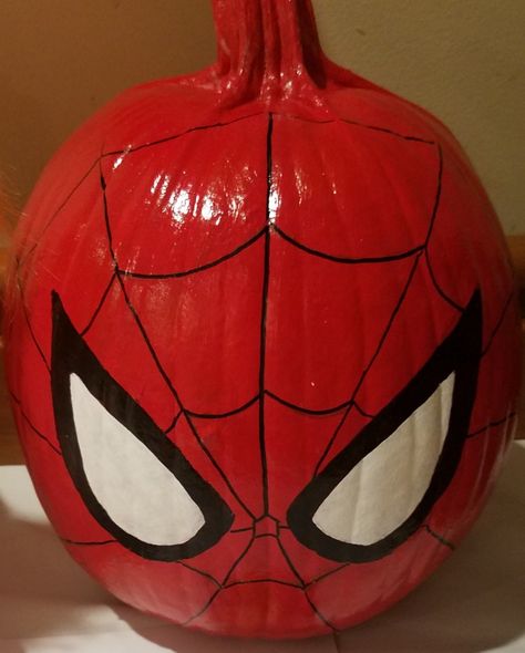 Pumpkin Painting Ideas Preschool, Preschool Pumpkin Carving Ideas, Superhero Painted Pumpkins, Pumpkin Painting Marvel, Pumpkin Faces Ideas Cute Painted, Cool Pumpkin Painting Ideas Easy, Good Pumpkin Painting Ideas, Halloween Pumpkins Paint, Things To Paint On Your Pumpkin