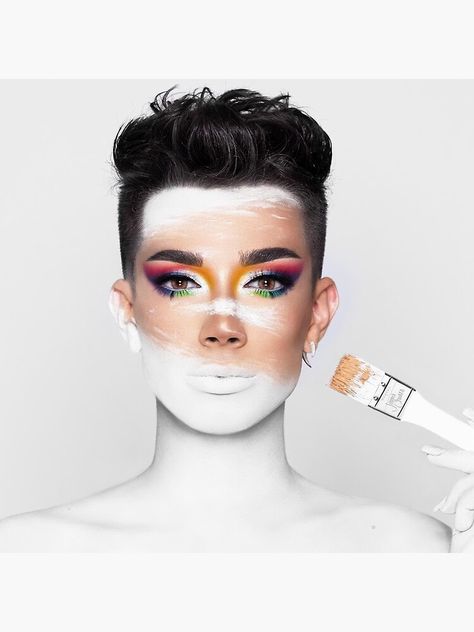 "JAMES CHARLES MAKE UP PAINTBRUSH" Sticker by monroes | Redbubble Makeup Zombie, Drag Make-up, Charles James, Makijaż Smokey Eye, Creative Eye Makeup, Creative Makeup Looks, James Charles, Make Up Looks, Fantasy Makeup