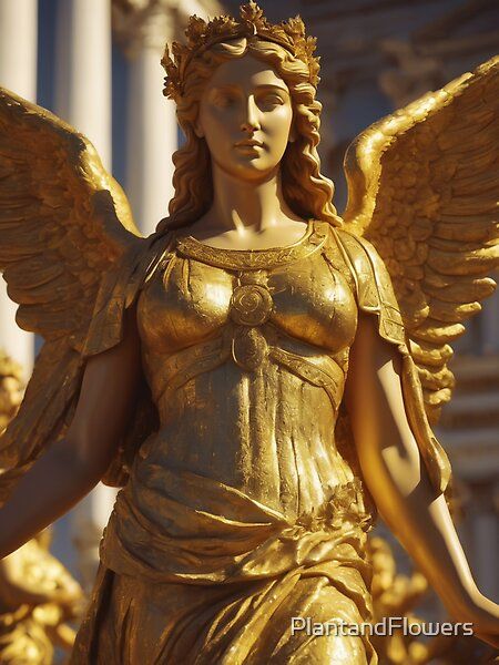 Female Angel Statue, Angel Woman, Angel Statues Sculpture, Female Angel, Woman Statue, Golden Angel, Gold Statue, Angel Statue, Sculpture Garden