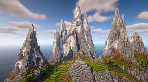 Minecraft Caves And Cliffs, Minecraft Mountain Base, Minecraft Park, Minecraft Mountain, Minecraft Japanese, Mumbo Jumbo, Build Inspiration, Minecraft Medieval, Minecraft Inspiration