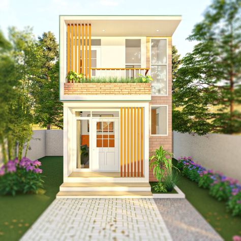 2 Storey Small House, Compact House Design, Small Bungalow House Design, Diorama Room, House Structure Design, Small House Exterior, Small Bungalow, Home Styles Exterior, Small House Layout