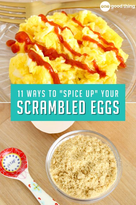 Flavorful Scrambled Eggs, Tasty Scrambled Eggs, What To Put In Scrambled Eggs, What To Add To Scrambled Eggs, How To Make Good Scrambled Eggs, How To Make Eggs Taste Better, Scrambled Egg Toppings, Scrambled Egg Sandwich Breakfast, Scrambled Egg Seasoning