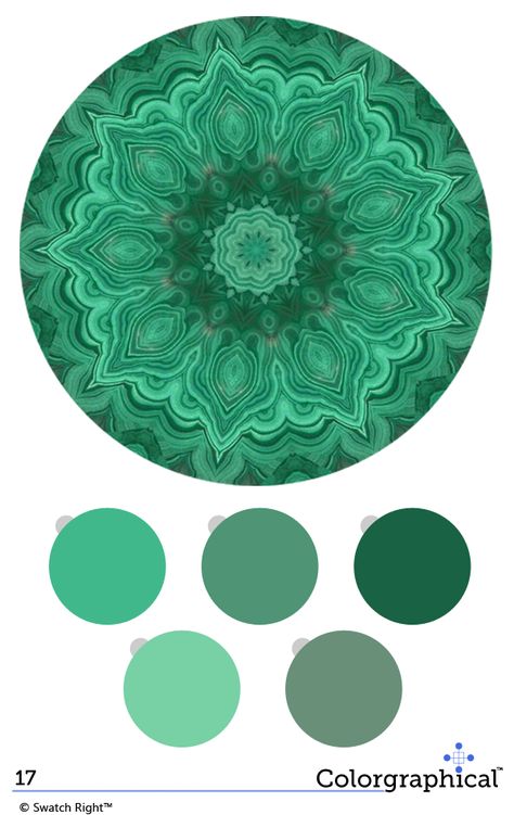 Malachite greens are hot right now.  Color Inspiration 17. Pittsburgh #paint #colors with HEX codes. Crystal Color Palette, Pittsburgh Paint, Malachite Crystal, Malachite Green, Paint Color Inspiration, Green Palette, Paint Color Palettes, Hex Codes, Emerald Color