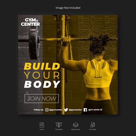 Gym Posters Design, Social Media Sports Graphics, Fitness Social Media Design, Fitness Graphic Design, Gym Poster Design, Fitness Advertising, Fitness Graphics, Gym Advertising, Gym Marketing