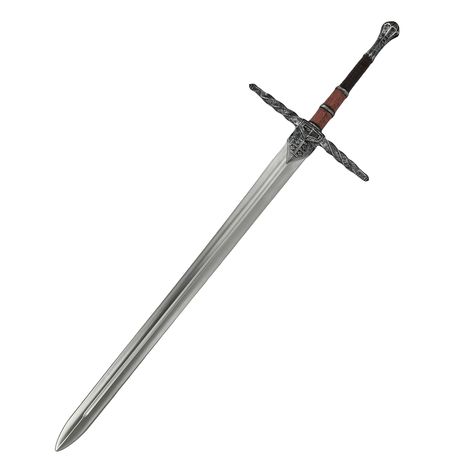 PRICES MAY VARY. Immerse yourself in the historical world of knights with this two-handed sword prop. Inspired by the great swords of history, it has been carefully restored to its original function and use. This weapon was typically wielded with both hands, distinguishing it from smaller, one-handed swords. The hilt is 13 inches long and features the crest of the Kingdom of Jerusalem, making it an emblem of the Crusaders. Made from high-quality PU material and supported by glass fiber, this swo Witcher Swords, Pretty Knife, Knight Soldier, Peter And The Starcatcher, Medieval Swords, Tactical Swords, Longboard Design, Warrior Costume, Swords Medieval