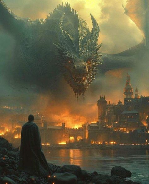 Giant Dragon, Dragon Castle, Big Dragon, Got Dragons, Dark Fantasy Artwork, Dragon Artwork Fantasy, Asoiaf Art, Dragon Rider, Dragon Pictures