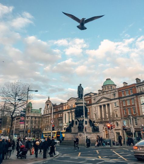 O'Connell Street - Dublin, Ireland Ireland Dublin Aesthetic, Ireland Aesthetic, Moving To Ireland, Dublin Street, O'connell Street Dublin, Dublin City, Ireland Vacation, Dublin Ireland, Dream Holiday