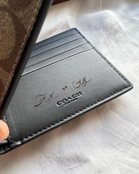 How about a custom-engraved wallet with your initials? We’re totally into it! . . . #calligrpahers #indiancalligraphers #engravedwallet #engravedart #engravingart #personalisedwallet #personalisedgifts #indiancalligraphers #calligraphersindelhi #delhicalligrapher Luxury Wallets With Engraved Logo, Classic Black Wallet With Engraved Logo, Luxury Rectangular Wallet With Engraved Logo, Designer Black Wallet With Engraved Logo, Luxury Modern Wallets With Silver-tone Logo Plaque, Engraved Wallet, Engraving Art, Initials, Personalized Gifts