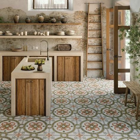 peronda (@peronda_official) • Instagram photos and videos Modern Parisian Kitchen, Monastery Kitchen, Portugal Kitchen, Terracotta Kitchen, Balcony Ideas Indian, Patterned Tile, Italian Tiles, Small Balcony Ideas, Tile Stores