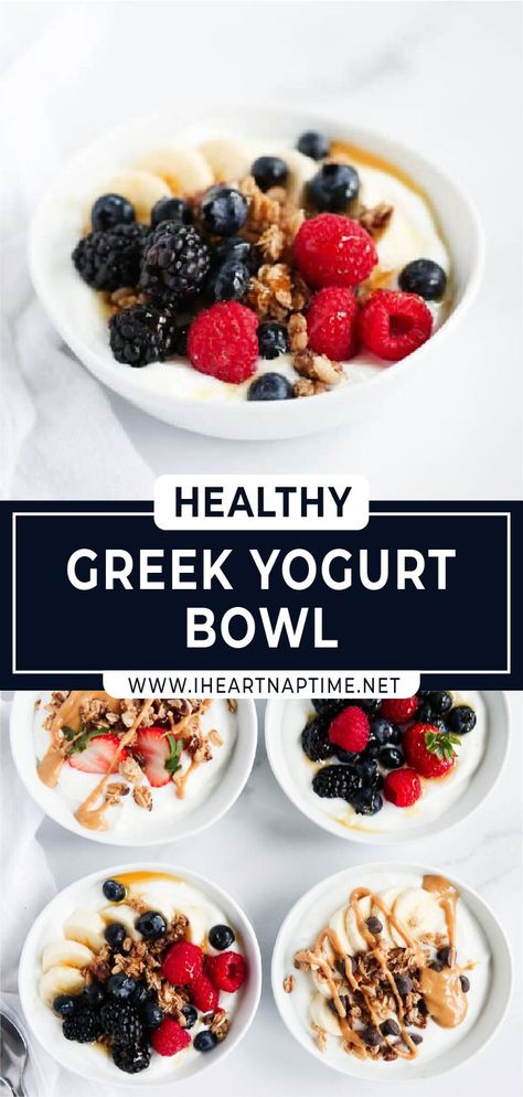 Greek Yogurt Recipes Breakfast, Yogurt Recipes Breakfast, Greek Yogurt Breakfast Bowl, Yogurt Smoothie Bowl, Greek Yogurt Bowl, Yogurt Bowl Recipe, Low Carb Greek Yogurt, Yogurt Breakfast Bowl, Greek Yogurt Breakfast