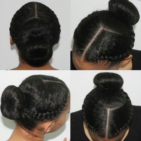 Braids & Buns Protective Styles For Natural Hair No Added Hair, Cabello Afro Natural, Natural Hair Bun Styles, Natural Hair Stylists, Protective Hairstyles For Natural Hair, Quick Natural Hair Styles, Tutorial Ideas, Hair Buns, Natural Hair Twists