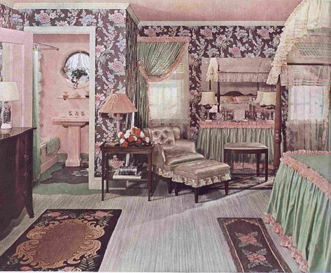 40s House Aesthetic, 1940s House Decor, 1940s Home Aesthetic, 1950s Room Aesthetic, 1940 Bedroom, 1940 Interior Design, 1940s Interior Design, 1940s Bedroom, 1950s Bedroom