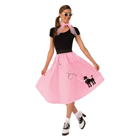 Womens Poodle Skirt, Multicolor 1950s Poodle Skirt, Poodle Applique, Poodle Skirt Costume, Poodle Skirt Outfit, Poodle Dress, Black Halloween Dress, Sock Hop, Poodle Skirt, Camp Ideas