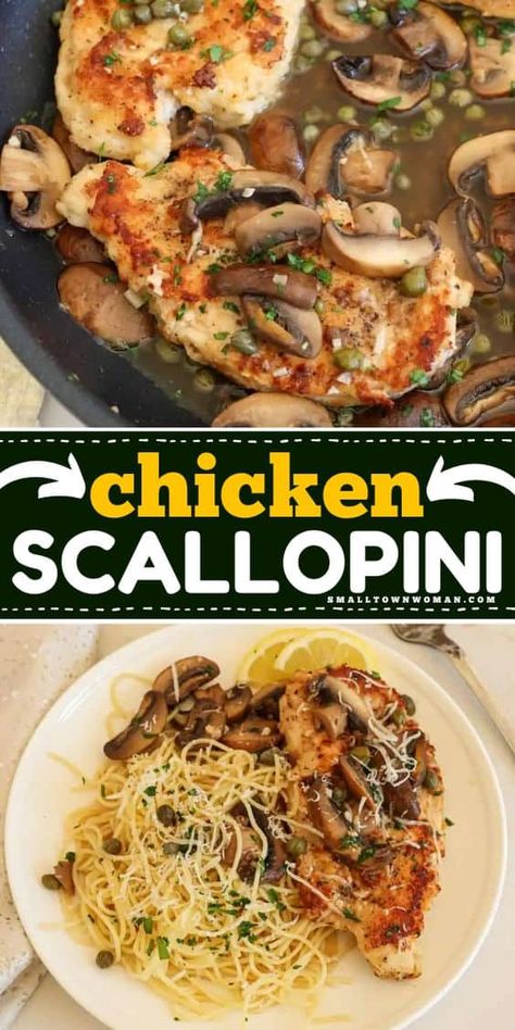 Lemon White Wine Sauce, Chicken Scallopini, White Wine Recipes, Chicken Dinner Recipe, Chicke Recipes, Fancy Dinner Recipes, White Wine Sauce, Chicken Main Dishes, Wine Sauce