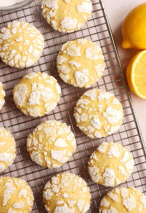 Soft & Tender Lemon Crinkle Cookies - Scientifically Sweet Gluten Free Lemon Crinkle Cookies Recipe, Lemon Crinkle Cookies From Cake Mix Easy, Lemon Crinkle Cookies Recipe, Lemon Butter Cookies, The Loopy Whisk Lemon Crinkle Cookies, Lemon Thins Cookies, Scientifically Sweet, Lemon Cookies Easy, Lemon Crinkle Cookies