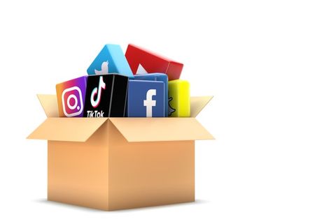 Box contains social media icons Premium ... | Premium Photo #Freepik #photo #business #facebook #social-media #box Social Photo, Health Marketing, Social Media Contests, Social Media Packages, Social Media Impact, Social Medi, Powerpoint Background, Mobile Photo Editing, Powerpoint Background Design