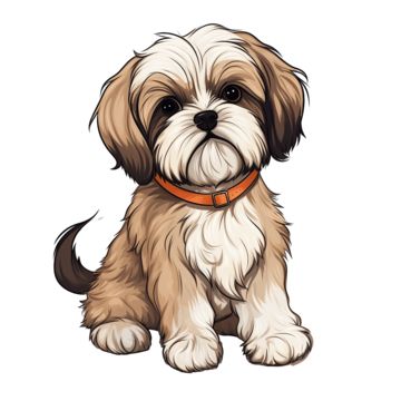 Shih Tzu Cartoon Drawing, Shitzu Illustration, Shitzu Drawing, Shih Tzu Doodle, Shih Tzu Illustration, Painting Pastel Colors, Puppy Drawing Easy, Rat Drawing, Shitzu Dogs