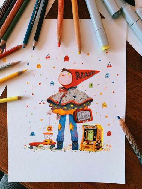 Beatrice Blue, Color Pencil Illustration, 동화 삽화, Picture Books Illustration, Arte Sketchbook, Arte Inspo, Sketchbook Inspiration, Children Book, Color Pencil Art