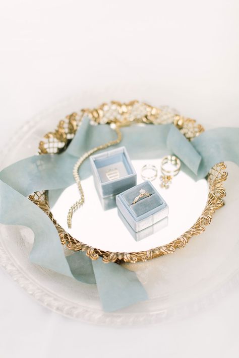 Blue Aesthetic Wedding, Reception Flat Lay, Blue Wedding Aesthetic, Wedding Ring Flat Lay Photography, Blue Wedding Flatlay, Wedding Flat Lay, Detail Flat Lay Wedding, Dusty Blue Wedding Flat Lay, Dusty Blue Detail Shots