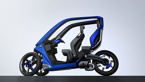 BMW Motorrad - new C1 on Behance Bmw C1, Small Electric Cars, Electric Scooter Design, Scooter Custom, Motorised Bike, Tricycle Bike, Reverse Trike, Microcar, Futuristic Motorcycle