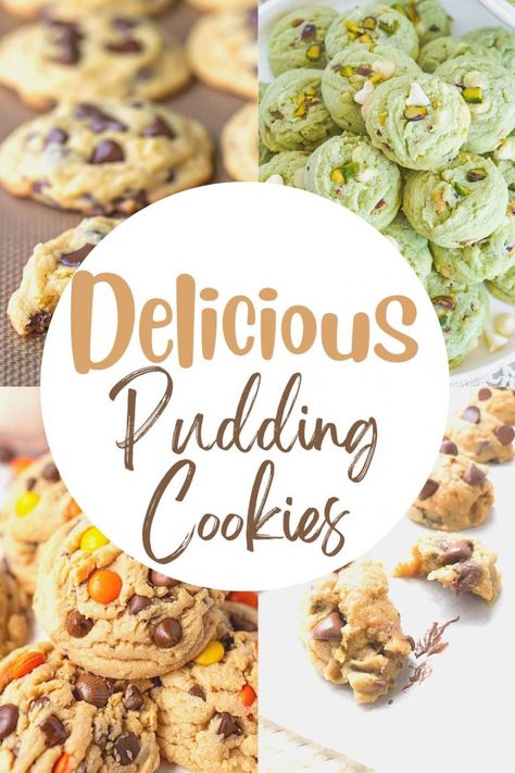 Delicious Pudding Cookies | Wishes and Dishes Pumpkin Pudding Cookies, Vanilla Pudding Cookies, Pistachio Pudding Cookies, Wishes And Dishes, Chocolate Pudding Cookies, Banana Pudding Cookies, Pudding Cookies Recipes, Coconut Chocolate Chip Cookies, Chocolate Chip Pudding Cookies