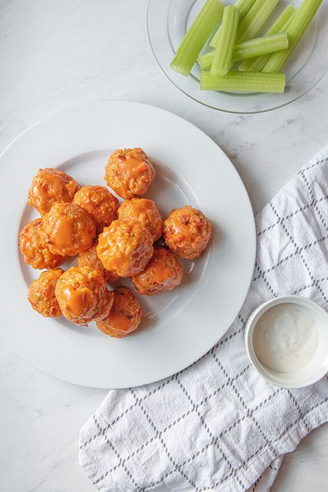 Buffalo Rice Balls — PoppiesandProsecco Buffalo Rice, Chicken Rice Balls, Buffalo Chicken Rice, Blue Cheese Sauce, Buffalo Sauce, Buffalo Wings, Rice Balls, Balls Recipe, Pack Lunch