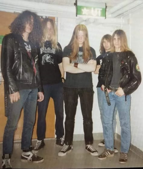 1980s Metal Fashion, Winter Metalhead Outfits, 70s Metal Fashion, Black Metal Outfit Men, Heavy Metal Outfit Men, Metal Head Boyfriend, Metal Head Style, 90s Metalhead, School Band Aesthetic