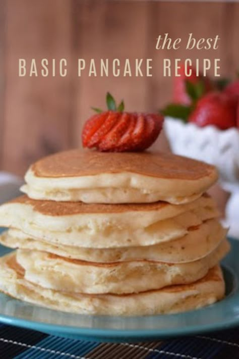 Pancake Batter Recipe, Basic Pancake Recipe, Basic Pancakes, Comfort Recipes, Homemade Pancake Recipe, Best Pancake Recipe, Pancakes From Scratch, Pancake Breakfast, Pancake Recipe Easy