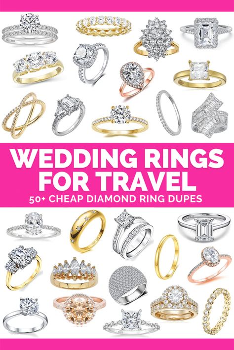 Best Fake Wedding Rings, Best Amazon Wedding Rings, Amazon Engagement Rings, Fake Wedding Rings For Travel, Fake Wedding Ring, Faux Diamond Rings, Travel Engagement Ring, Fake Diamond Rings That Look Real, Best Diamond Ring