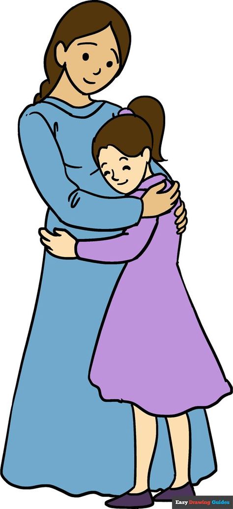 Learn to draw a mother hugging a daughter. This step-by-step tutorial makes it easy. Kids and beginners alike can now draw a great looking mother and daughter picture. https://easydrawingguides.com/how-to-draw-a-mother-hugging-a-daughter/ Mother And Daughter Drawing, Daughter Picture, Princess Crafts, Princess Diy, Easy Drawing Tutorial, Drawing Tutorial Easy, A Daughter, Craft Projects For Kids, Drawing Easy