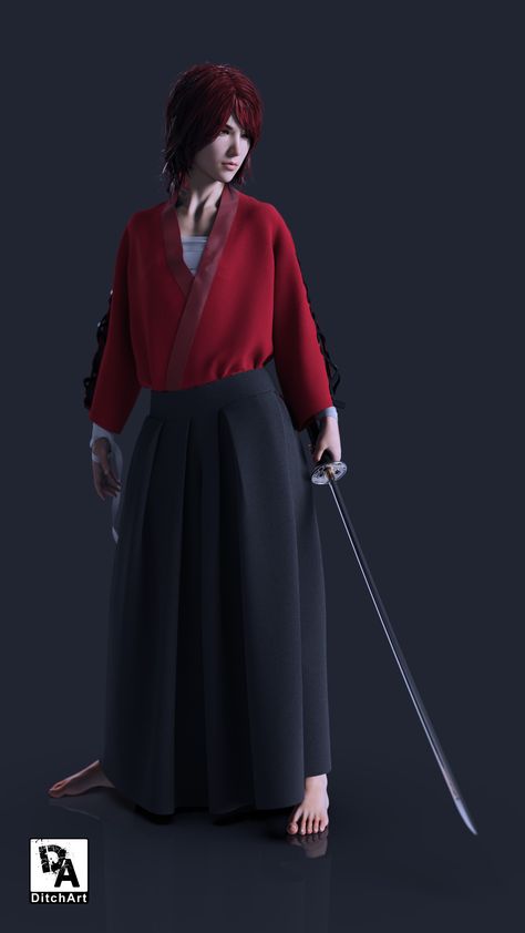 Ronin Samurai Outfit, Samurai Outfit, Samurai Fashion, Pillar Men, Samurai Concept, Samurai Clothing, Ronin Samurai, Samurai Girl, Hakama Pants