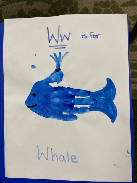 Letter W Preschool, Ocean Theme Preschool Activities, Letter W Crafts, Arts And Crafts For Kids Easy, Preschool Letter Crafts, Whale Crafts, Alphabet Crafts Preschool, Abc Crafts, Summertime Crafts