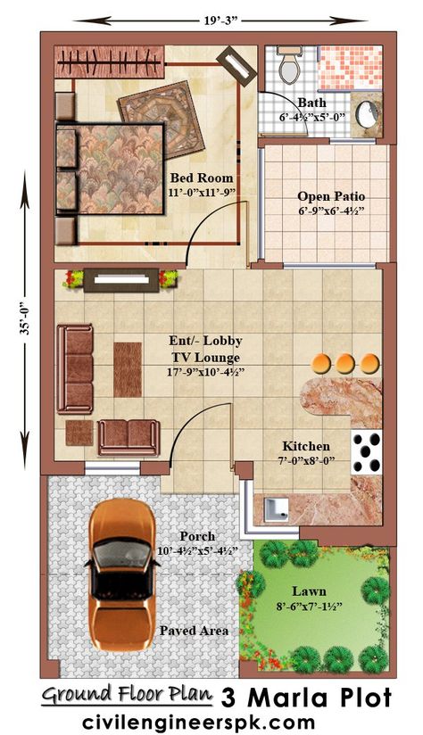 3 marla house plans 5 Marla House Plan, 30x50 House Plans, 20x30 House Plans, 20x40 House Plans, 30x40 House Plans, 2bhk House Plan, Bungalow Floor Plans, Indian House Plans, My House Plans