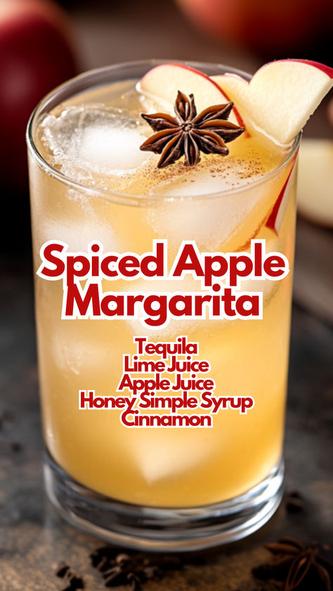 Spiced Apple Margarita Spiced Apple Margarita, Caramel Apple Margarita, Marry Me Margarita, Apple Margarita Recipe, Cinnamon Margarita, Fall Margarita, Autumn Beverages, Apple Margarita, Non Alcoholic Margarita