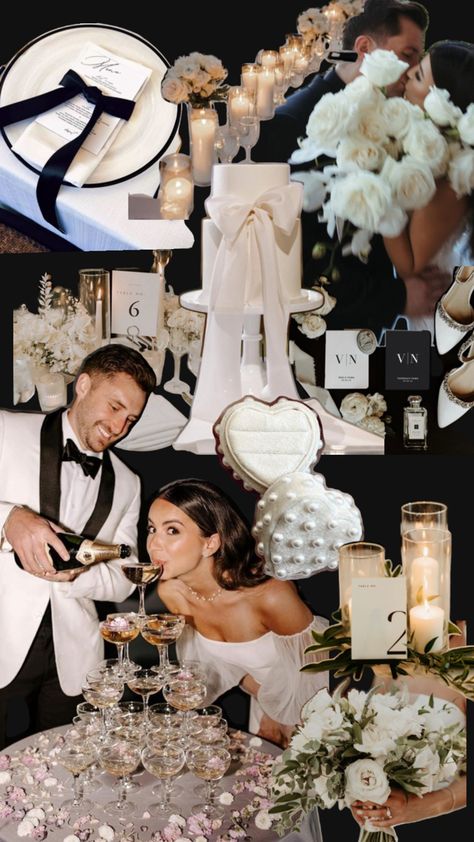 Candle Light Wedding, Black And White Wedding Theme, Old Hollywood Wedding, White Wedding Theme, Nye Wedding, Hollywood Wedding, Wedding Money, Wedding Vision Board, Wedding Court