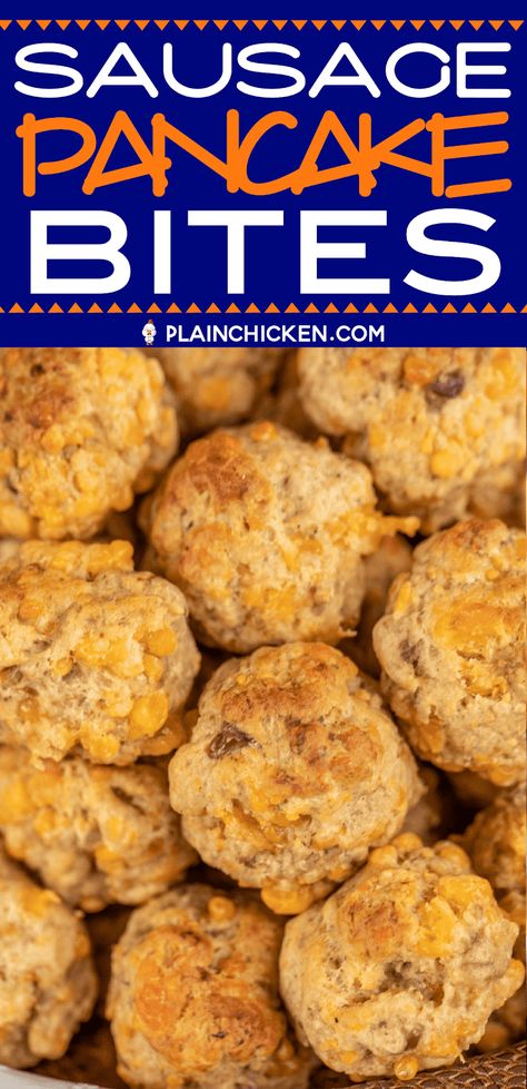 Sausage Pancake Bites, Recipes With Maple Sausage, Appetizers Savory, Pancake Mix Uses, Football Friday, Pancake Mix Recipe, Breakfast Sausage Recipes, Pancake Mix Recipes, Kids Breakfast